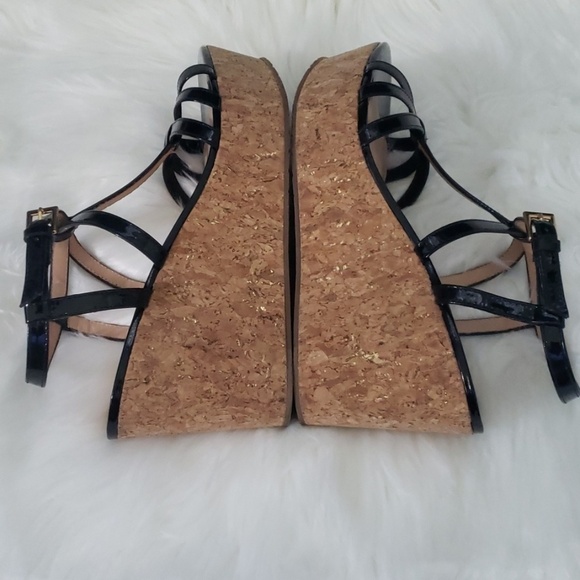 kate spade Theodora black patent cork wedge - Picture 5 of 9